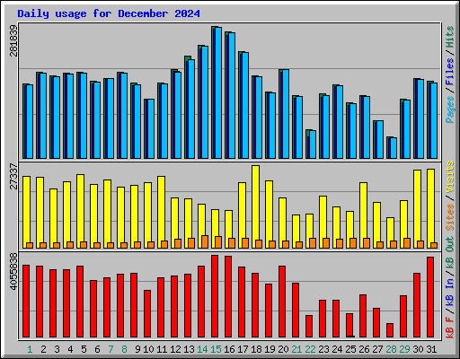 Daily usage for December 2024