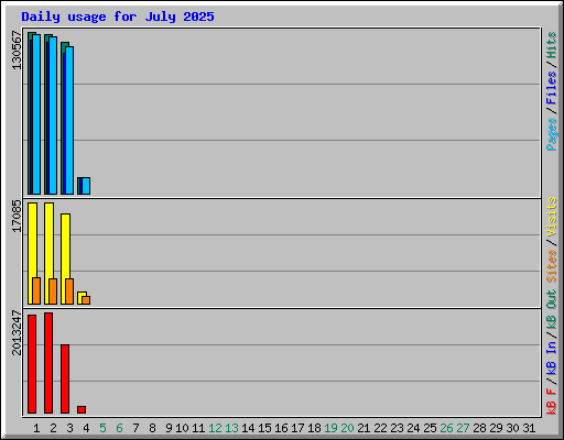 Daily usage for July 2025