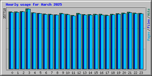 Hourly usage for March 2025